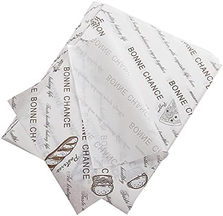 La Llareta Greaseproof Paper, 100 Sheets Baking Wrapping Paper, Food Basket Liners Paper, Deli Paper for Cakes, Breads, French Fries, Sandwiches, Pizza, Burgers, Hot Dogs(14*10 inch)