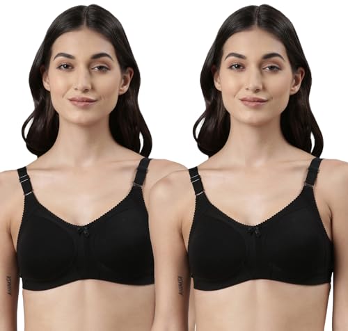 Image of Dollar Missy Pack of 2 Women's Combed Cotton Elastane Wire-Free Panelled Support Bra