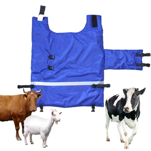 Cubierta de la capa de ternera | Cubierta impermeable de protección contra el ganado - Manta de ganado engrosada de Oxford Fabric engrosada, abrigo de pantorrilla de viento, chaqueta de becerro azul