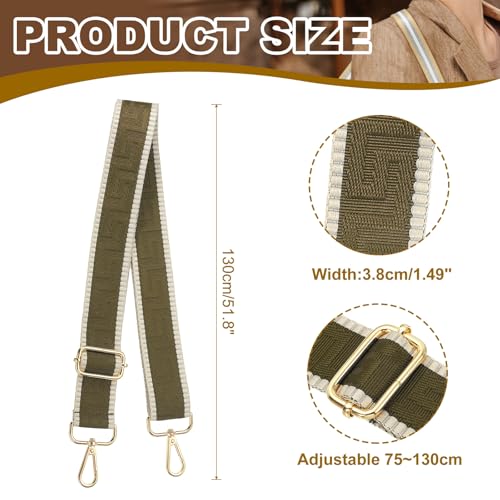 Image of PATIKIL Purse Strap, Adjustable Crossbody Bag Straps Wide Shoulder Strap Universal Replacement Shoulder Bag Belt for Women's Handbags Canvas Satchels Bag Backpack, Dark Green