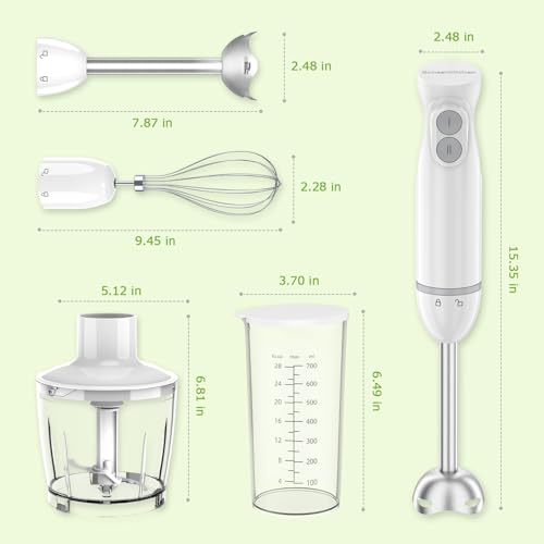 Bonsenkitchen Hand Blender,4-In-1 Emulsion Handheld with 2 Mixing Speeds - image 8