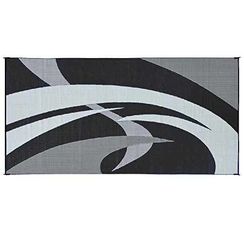 Reversible Mats 159181 Black & White Swirl Pattern Mat 9-Feet x 18-Feet) by Stylish Camping - Image 5