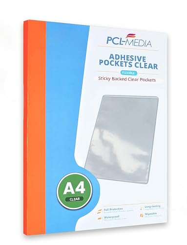 Bolsillo autoadhesivo transparente A4 para organizar carpetas y manuales en la oficina
