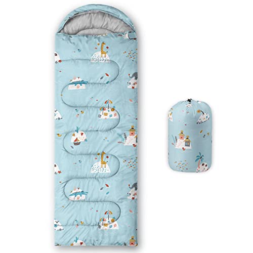 Bolsa de dormir para niños con estampado Animal Island, ligera, cálida, portátil, resistente al frío y al agua para camping y senderismo miniatura 1