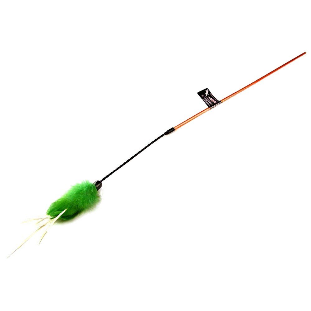 PURRfect Cat Toys Feather Bouncer Toy, Green Feathers (FeaB)