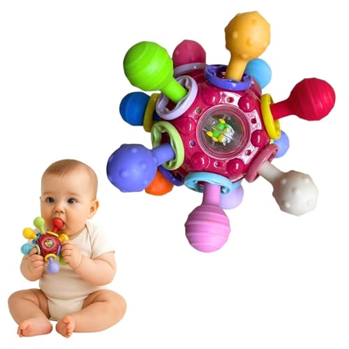 Image of Baby Montessori Sensory for 0-6 6-12 Months, Baby Teether Teething for Babies 0 3 6 9 12 18 Months, Newborn Infant Learning Developmental Gifts for 1 2 Year Old Boys Girls (Red.)