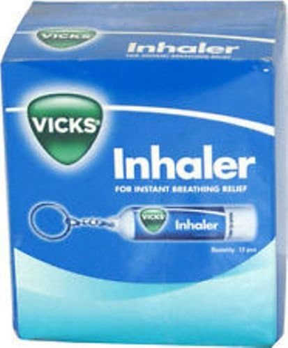 VICKS Inhalador, para alivio instantáneo de la respiración, contiene 12 inhaladores.