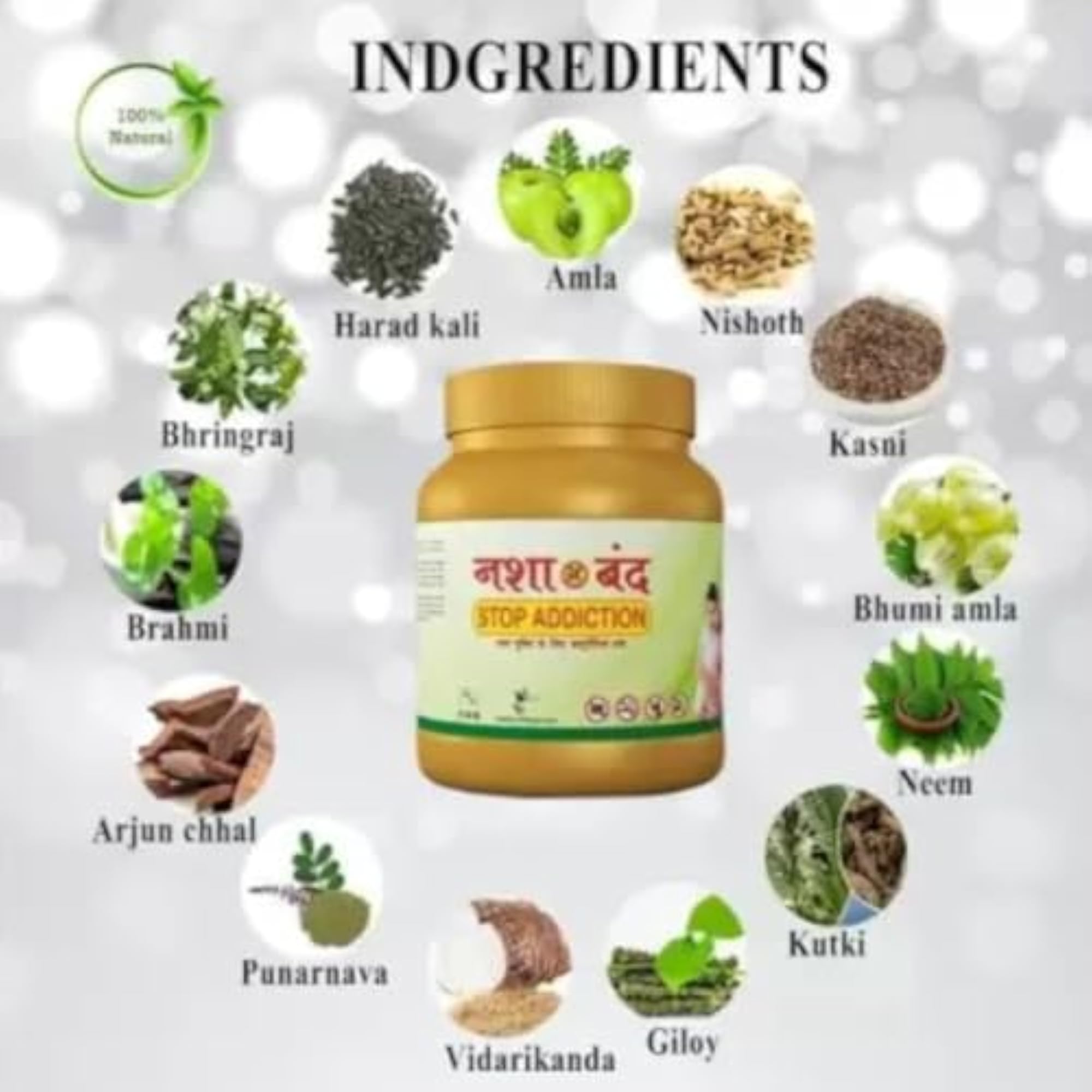 Nasha Band Powder for Addiction Control, Herbal Remedy