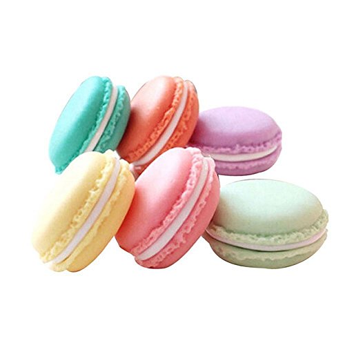 Naisicatar Lot de 6 mini boîtes de rangement en forme de macarons pour bijoux et produits cosmétiques, couleurs aléatoires – vue 2