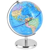 KISEER 6 Inch World Globe Rotating Earth Spinning Globe with Heavy Metal Stand for Kids Geography Classroom Education or Office Home Decorations