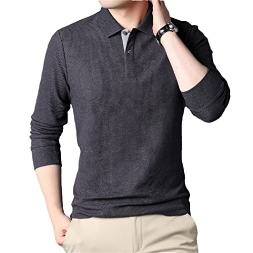Polo pour homme en coton gris parfait pour le bureau en automne