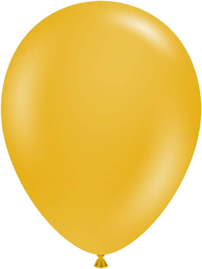 15024 Tuftex Mustard Latex Party Balloons, 5", Pack of 50