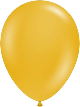 TUFTEX 15024 Tuftex Mustard Latex Party Balloons, 5", Pack of 50
