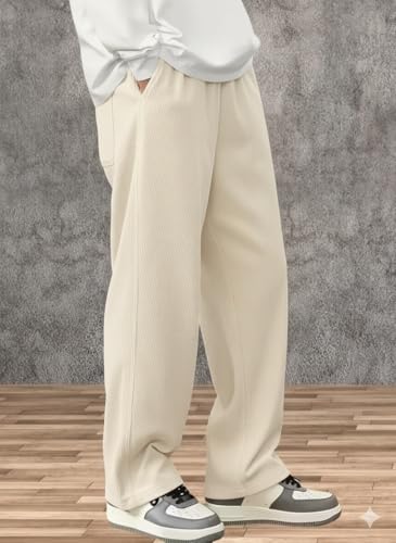 Image of Samfor Men's Comfortable Baggy Corduroy Pants | Relaxed Fit Stretch Waist Trousers for Everyday Wear | Casual Trouser for Man