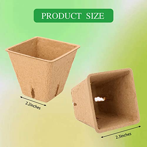 Koamly 150 Packs 2.3 Inches Square Peat Pots Plant Starters For Seedling, Biodegradable Herb Seed Starter Pots Kits, Seedling Pots, Garden Germination Peat Pots Wit 150 Plant Labels #TOP1