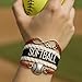 Softball Charm Bracelet (Red/White/Black) Bracelets for teen Girls, Adjustable Bracelet with Charm. Braided Bracelets for Softball Players, Softball Team and Coaches - by SPORTYBELLA