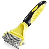 [ Cómodo y duradero] Los dientes de acero inoxidable resistente por los dos lados de 12 y 23 dientes y además su mango largo es ergonómico y antideslizante lo que nos permite cepillar con comodidad y sin cargarnos las manos. Además está hecho de material TPU, un material ecológico para cuidar el medio ambiente.