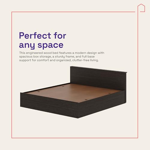 Image of Wakefit Bed | 1 Yr Warranty | King Size Bed, Comes with Storage Box, Noise-Free, Density: 680-750 kg /m, Termite & Borer Resistant, Fits Mattresses Up to 8 Inches (Taurus 78 x 72 - Wenge)