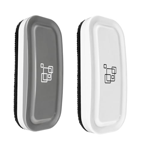 Image of maxtek Magnetic Dry Erase Eraser, 2 Pack, Gray + White