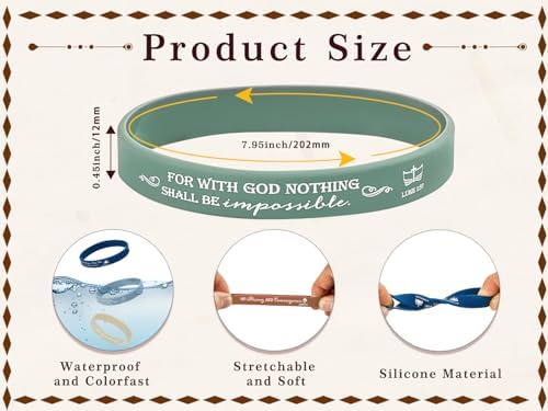 Bible Verse Silicone Bracelets - Bulk Christian Jesus Inspirational Wristbands, Religious Scripture Rubber Gifts for Men Women, Church Events, Baptism Favors & Youth Groups — view 2