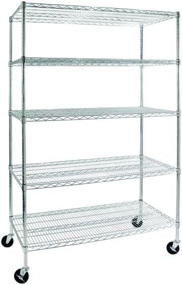 Estante de aço Aramado Cromado 5 prateleiras rack Aramado com rod...