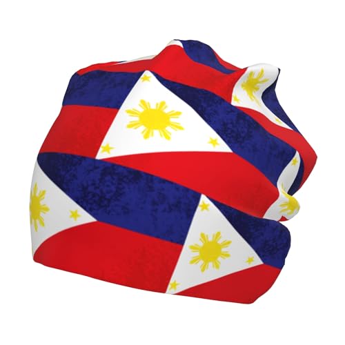 Filipino Flag Children Hip Hop Knitted Hat Kids Elastic Leisure Knit Cap Warm Sleep Beanies Black