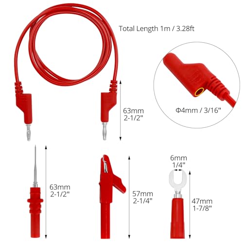 QWORK® 30PCS 4mm Banana Plug Test Leads Kit for Multimeter Testing, white - Image 2