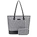Produktbild UTOTEBAG Damen 15,6 Zoll Business Laptop Tasche Tote Bag Schultertasche Aktentasche Leicht Notebooktasche Laptoptasche Frauen Büro Handtasche Arbeit Businesstasche für Notebook Macbook,Grau