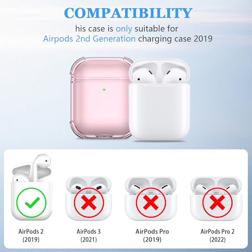 Image of for Airpod Case with Cleaner Kit, Crystal Clear Cover | Highly Transparent Anti-Yellowing TPU,Shockproof,Scratch-Resistant,Travel-Ready Keychain Cover for Work,Gym&Daily,Clear Pink