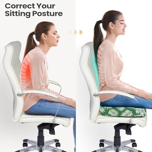 Image of Tailbone Pain Relief Cushion, Memory Foam Seat Cushion for Coccyx Sciatica Pain Pressure Relief Office Desk Chair
