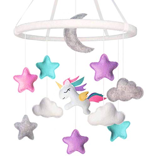 Image of Land of Luna Unicorn Baby Mobile for Girl Nursery Decor (2019 New Design)