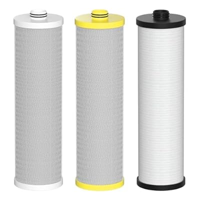 AQ-5300+R Water Replacement Filter Cartridges Compatible with Aquasana AQ-5300+R, AQ-6300M, AQ-C3M-R/Claryum 3-Stage Max Flow Water Filter 3 Counts