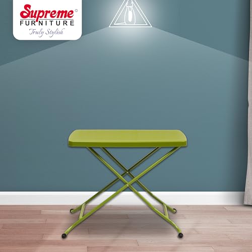 Image of Supreme Furniture Civic Multi-Purpose 3 Height Adjustable Rectangle Plastic Table,Portable for Study, Office, Work from Home, School, Living, Laptop, Bed, Indoor & Outdoor(M-Green)