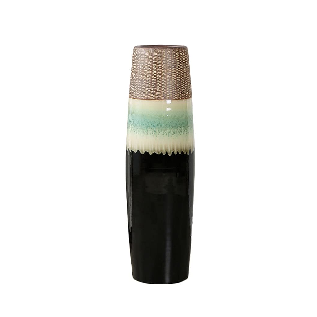 SnamicE Jingdezhen Floor Vase Ceramic Tall Vase Creative Living Room Tv Dry Vase Flower Arrangement Decoration Ornaments Handmade,