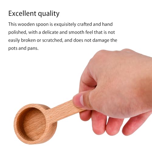 Dokeno Kaffeedosierlöffel Holz, 2 Stück Kaffeelöffel Portionierer Holz Kaffee Messlöffel Buche für Mehl/Teeblatt/Kaffeebohnen/Süßigkeiten/Gewürze -1 Esslöffel, 20ml/8g
