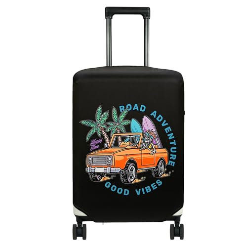 HYPER VENTURE Washable Luggage Cover - Fashion Suitcase Protector Fits 23-26 Inch Luggage (Road Adventure, M)