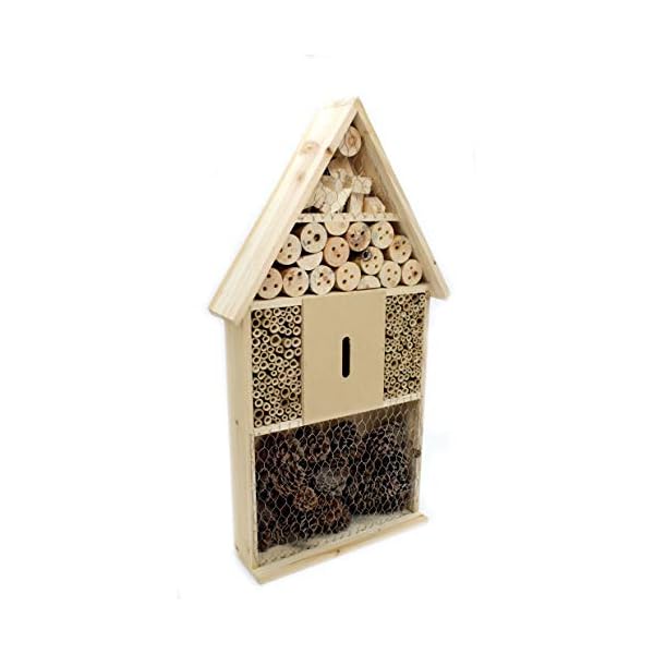 DARO DEKO Insektenhotel aus Holz braun Natur 66cm hoch 4 Ebenen