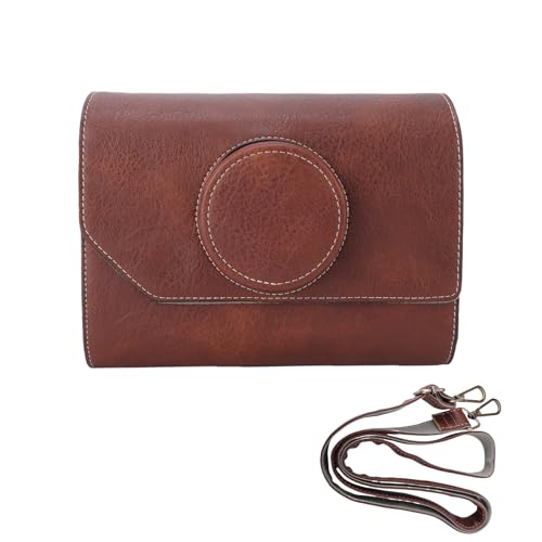 TIKATARER Bolso Vintage De Cuero De PU para Cámara, Bolso Bandolera para Mujer con Divisores Acolchados Extraíbles, Dispositivo De Bolsa De Fotografía De Viaje, Ideal para El Trabajo