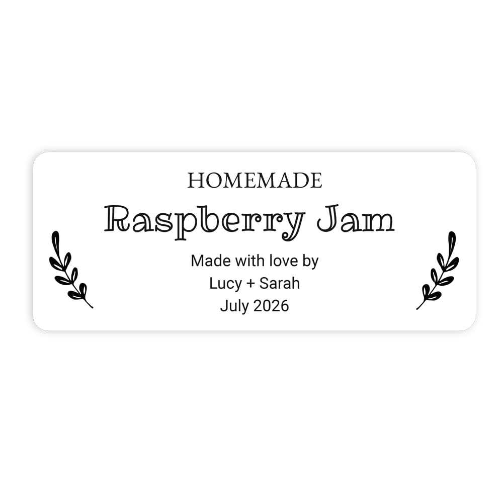 Whimsical Script Waterproof Labels - Homemade by- Pack of 30