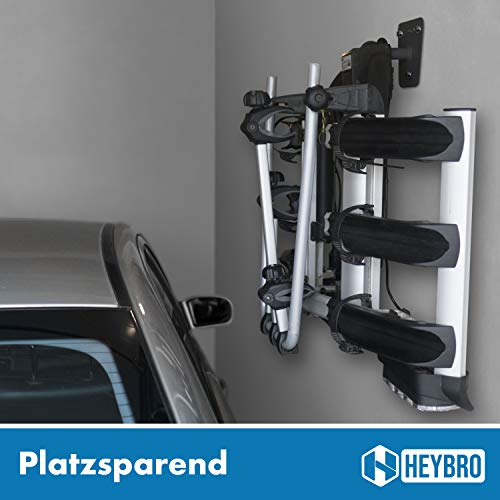 HeyBro® Universal Wandhalterung für Fahrradträger - inklusive Befestigungsmaterial - optimale und stylische Halterung für Ihren Fahrradheckträger - Hingucker in jeder Garage und Keller