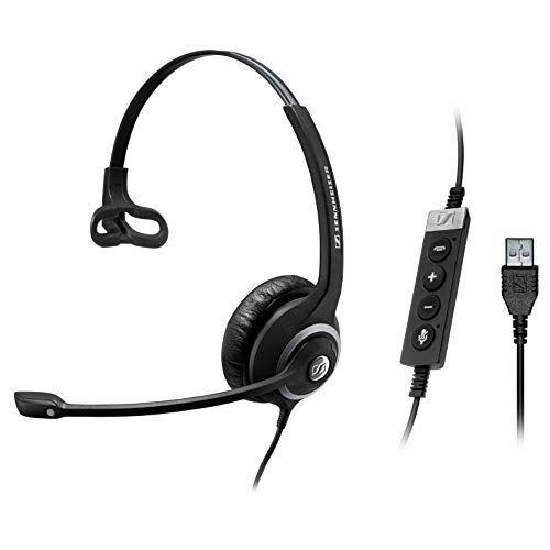 Sennheiser SC 230 USB MS II (506482) - Single-Sided Business Headset | For Skype for Business, Softphone, and PC | with HD Sound, Noise-Cancelling Microphone (Black)