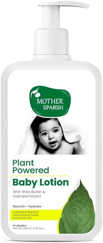 Mother Sparsh Plant Powered Natural Baby Lotion With Organic Shea Butter & Oatmeal Extract | For All Day Deep Hydration | 200ml