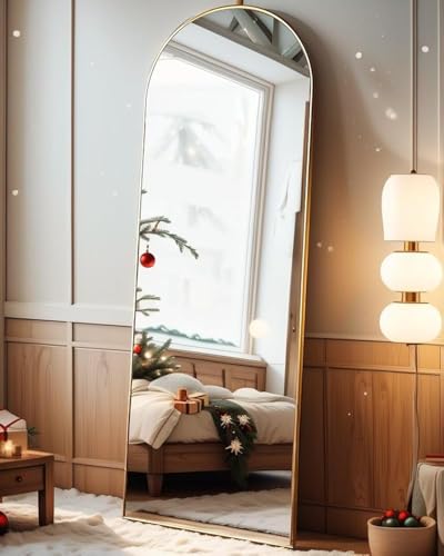 AyeWish Floor Mirror, Full Length Arched Standing, Wall Mounted or