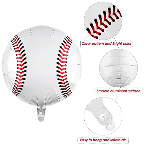 Durony DY0130 12 Pieces 18 Inches Baseball Balloons Baseball Themed Party Decorations Foil Mylar Baseball Balloons thumb #2