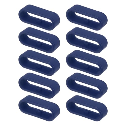 QUARKZMAN 10pz Anelli per Cinturino in Silicone Blu Notte, 20mm