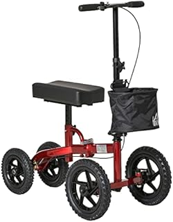 HOMCOM Knee Walker, Foldable Steerable Medical Knee Scooter, Crutch Alternative with Braking System
