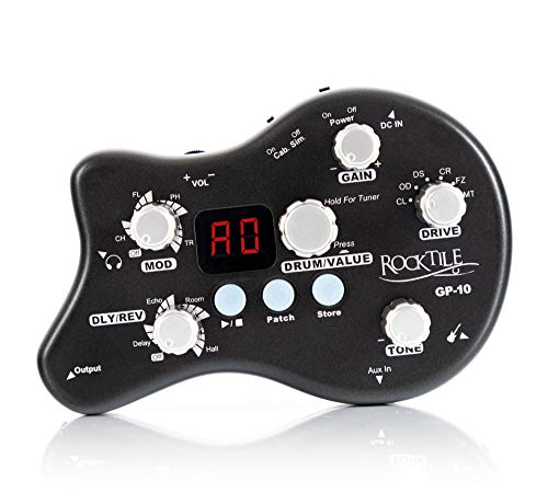 Multi-effets guitare Rocktile GP-10 éliminant le bruit pour s'entraîner partout avec 8 effets