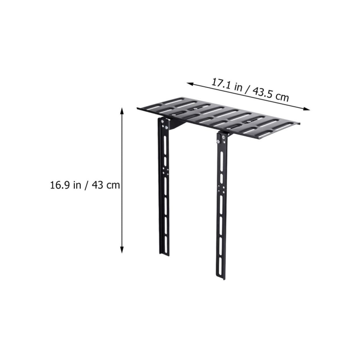 Estante de pared negro para TV y enrutador, acero laminado en frío, soporte sin perforaciones para espacios pequeños