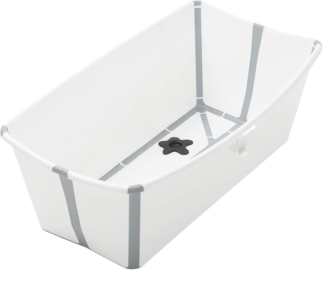 Stokke Flexi Bath XL Bundle, White - Roomy Folding Baby Bathtub + Newborn Support - Lightweight Construction and Easy to Store - Ideal for Children from 0-6 Years