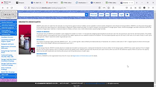 DRIERITE, 8 Mesh, Indicating Desiccant (Sold by Each - 5lb Bottle)
